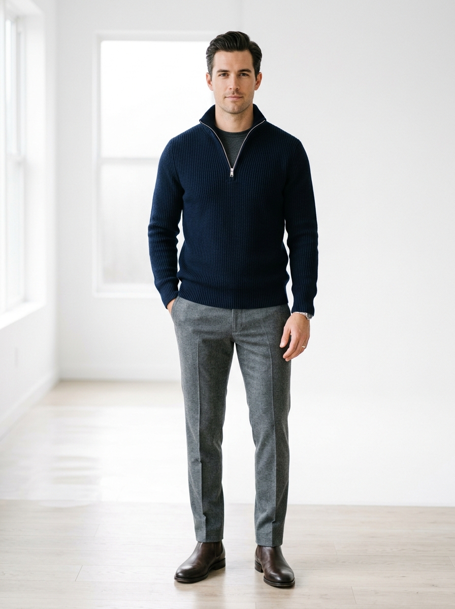Uniqlo Full-Zip Ribbed Cardigan